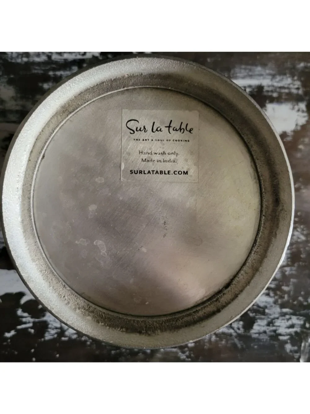 Sur La Table Ice Bucket Wine Bucket Weathered Silver-Tone Metal, Silver Cachepot